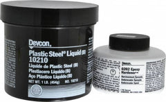 Devcon - 1 Lb Pail Two Part Epoxy - 45 min Working Time, Series Plastic Steel - Exact Tooling
