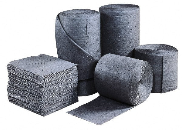 Brady SPC Sorbents - 50 Gal Capacity per Package, Universal Roll - 150' Long x 30" Wide, Gray, Polypropylene - Exact Tooling