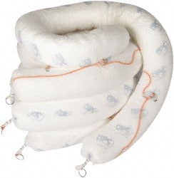 Brady SPC Sorbents - 71 Gal, 10' Long, 8" Diam, Boom - Oil Only, White - Exact Tooling