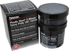 Devcon - 1 Lb Pail Two Part Epoxy - 5 min Working Time, 2,026 psi Shear Strength, Series Plastic Steel - Exact Tooling