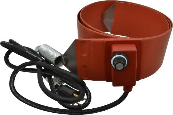 Value Collection - 3" Wide, 30 Gallon Wrap-Around Drum Heater with Thermostat - 120 Volt, 70°F to 425°F Thermostat Rating - Exact Tooling