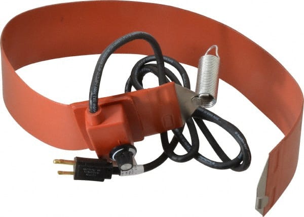 Value Collection - 3" Wide, 15 Gallon Wrap-Around Drum Heater with Thermostat - 120 Volt, 70°F to 425°F Thermostat Rating - Exact Tooling