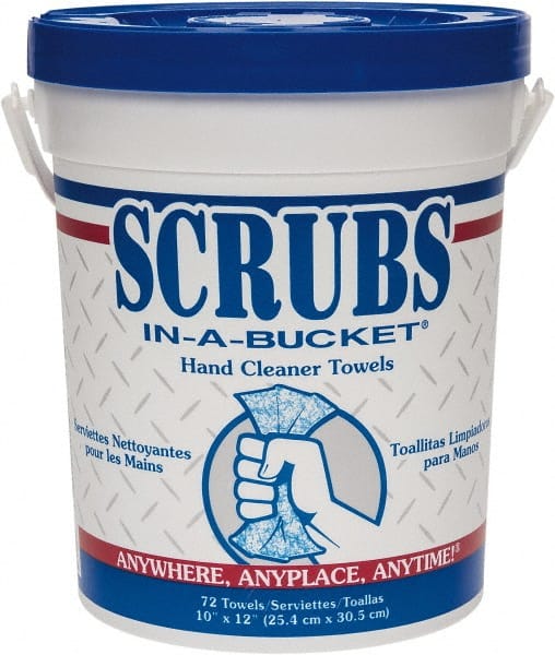 Scrubs - Pre-Moistened Hand Cleaning Wipes - Center Pull, 12-1/2" x 10-1/2" Sheet Size, Blue - Exact Tooling