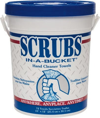 Scrubs - Pre-Moistened Hand Cleaning Wipes - Center Pull, 12-1/2" x 10-1/2" Sheet Size, Blue - Exact Tooling