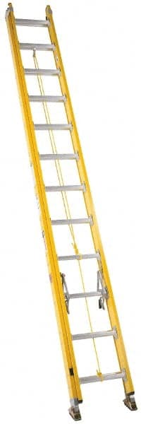 Made in USA - 24' High, Type IA Rating, Fiberglass Extension Ladder - Exact Tooling