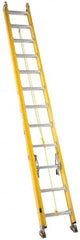 Made in USA - 24' High, Type IA Rating, Fiberglass Extension Ladder - Exact Tooling