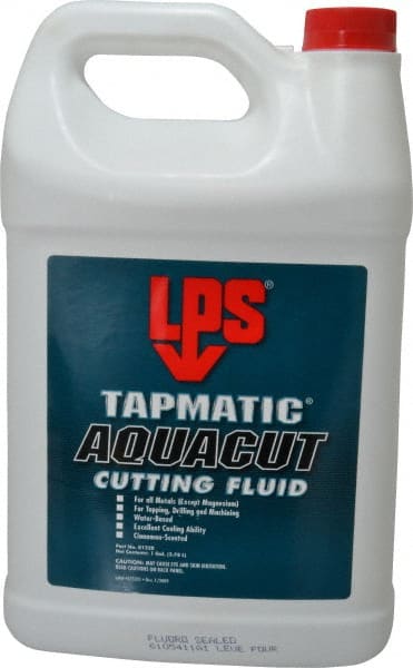 LPS - Tapmatic AquaCut, 1 Gal Bottle Cutting & Tapping Fluid - Water Soluble, For Boring, Broaching, Drawing, Drilling, Engraving, Facing, Finishing, Grinding, Milling, Reaming, Sawing, Stamping, Tapping, Threading, Turning - Exact Tooling