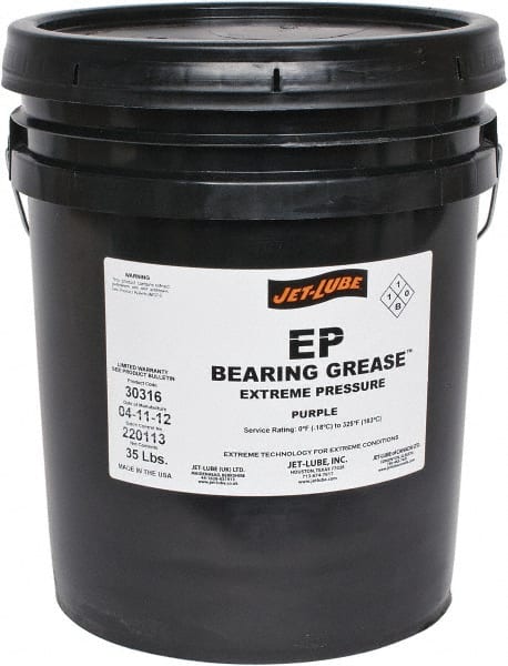 Jet-Lube - 35 Lb Pail Extreme Pressure Grease - Purple, Extreme Pressure, 325°F Max Temp, NLGIG 2, - Exact Tooling