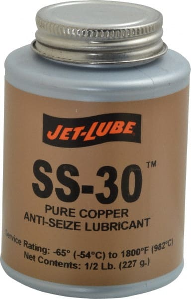 Jet-Lube - 0.5 Lb Can High Temperature Anti-Seize Lubricant - Copper, -65 to 1,800°F, Copper Colored, Water Resistant - Exact Tooling