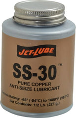 Jet-Lube - 0.5 Lb Can High Temperature Anti-Seize Lubricant - Copper, -65 to 1,800°F, Copper Colored, Water Resistant - Exact Tooling