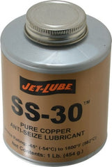 Jet-Lube - 1 Lb Can High Temperature Anti-Seize Lubricant - Copper, -65 to 1,800°F, Copper Colored, Water Resistant - Exact Tooling