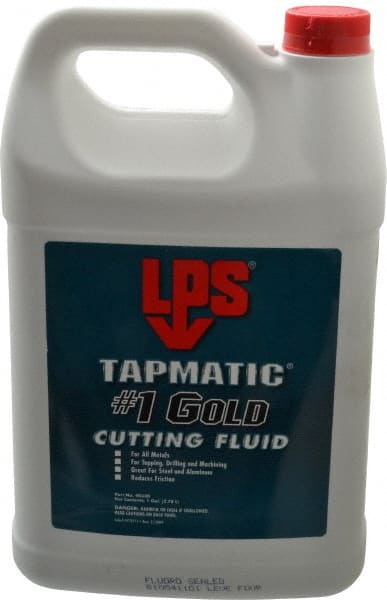 LPS - Tapmatic #1 Gold, 1 Gal Bottle Cutting & Tapping Fluid - Straight Oil, For Boring, Broaching, Drilling, Engraving, Facing, Milling, Reaming, Sawing, Tapping, Threading, Turning - Exact Tooling