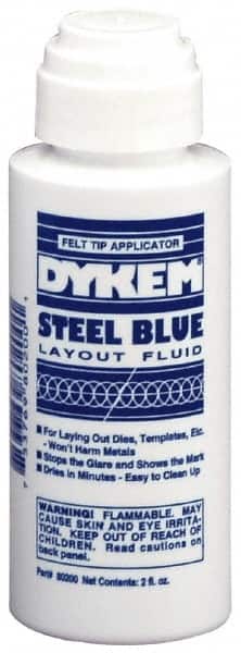 Dykem - Blue Layout Fluid - 2 Ounce Felt Tip Applicator - Exact Tooling