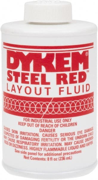 Dykem - Red Layout Fluid - 8 Ounce Brush Top Can - Exact Tooling