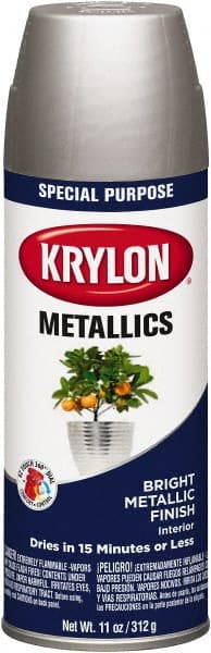 Krylon - Silver, 11 oz Net Fill, Gloss, Metallic Spray Paint - Exact Tooling