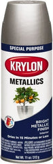 Krylon - Silver, 11 oz Net Fill, Gloss, Metallic Spray Paint - Exact Tooling