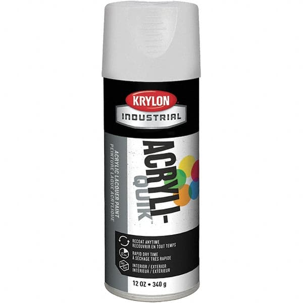 Krylon - White, 12 oz Net Fill, Gloss, Lacquer Spray Paint - 15 to 20 Sq Ft per Can, 16 oz Container, Use on Cabinets, Color Coding Steel & Lumber, Conduits, Drums, Ducts, Furniture, Motors, Pipelines, Tools - Exact Tooling