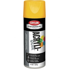 Krylon - OSHA Yellow, 12 oz Net Fill, Gloss, Enamel Spray Paint - 15 to 20 Sq Ft per Can, 12 oz Container, Use on Ceramics, Glass, Metal, Plaster, Wood - Exact Tooling