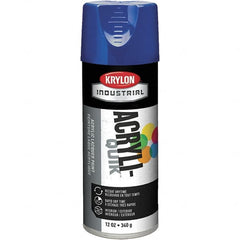 Krylon - True Blue, 12 oz Net Fill, Gloss, Lacquer Spray Paint - 15 to 20 Sq Ft per Can, 16 oz Container, Use on Cabinets, Color Coding Steel & Lumber, Conduits, Drums, Ducts, Furniture, Motors, Pipelines, Tools - Exact Tooling