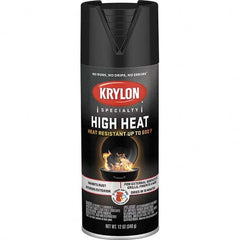 Krylon - Black, 12 oz Net Fill, Satin, High-Heat Spray Paint - Exact Tooling