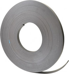 Mag-Mate - 100' Long x 3/4" Wide x 1/8" Thick Flexible Magnetic Strip - 12 Lb Max Pull Force, 14 Linear Ft/Lb Magnetic Pull Force, Plain Back - Exact Tooling