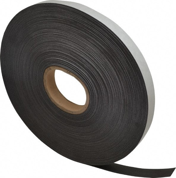 Mag-Mate - 200' Long x 1" Wide x 1/32" Thick Flexible Magnetic Strip - 8 Lb Max Pull Force, 4 Linear Ft/Lb Magnetic Pull Force, Adhesive Back - Exact Tooling