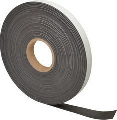 Mag-Mate - 100' Long x 1" Wide x 1/16" Thick Flexible Magnetic Strip - 12 Lb Max Pull Force, 6 Linear Ft/Lb Magnetic Pull Force, Adhesive Back - Exact Tooling