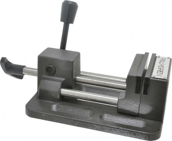 Palmgren - 3" Jaw Opening Capacity x 1" Throat Depth, Horizontal Drill Press Vise - 3" Wide Jaw, Stationary Base, Standard Speed, 12-1/4" OAL x 2-3/4" Overall Height - Exact Tooling