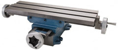 Palmgren - 6" Table Width x 18-5/8 Table Length, 8" Cross Travel x 12" Longitudinal Travel, Slide Machining Table - 6-1/8" Overall Height, Two 9/16" Longitudinal T Slots - Exact Tooling