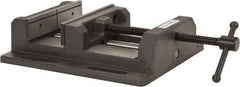 Palmgren - 8" Jaw Opening Capacity x 2" Throat Depth, Horizontal Drill Press Vise - 8" Wide Jaw, Stationary Base, Standard Speed, 15-1/2" OAL x 3-9/16" Overall Height - Exact Tooling