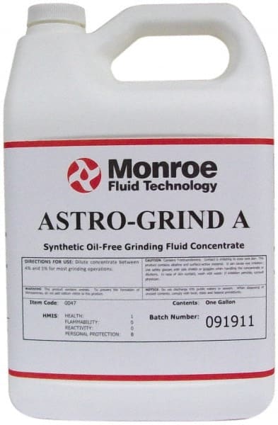 Monroe Fluid Technology - Astro-Grind A, 1 Gal Bottle Grinding Fluid - Synthetic, For Light Machining - Exact Tooling