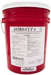 Monroe Fluid Technology - Astro-Cut A, 5 Gal Pail Cutting & Grinding Fluid - Water Soluble, For CNC Milling, Drilling, Tapping, Turning - Exact Tooling