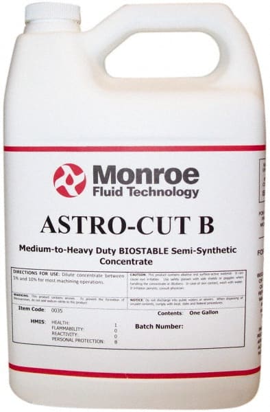 Monroe Fluid Technology - Astro-Cut B, 1 Gal Bottle Cutting & Grinding Fluid - Semisynthetic, For CNC Milling, Drilling, Tapping, Turning - Exact Tooling