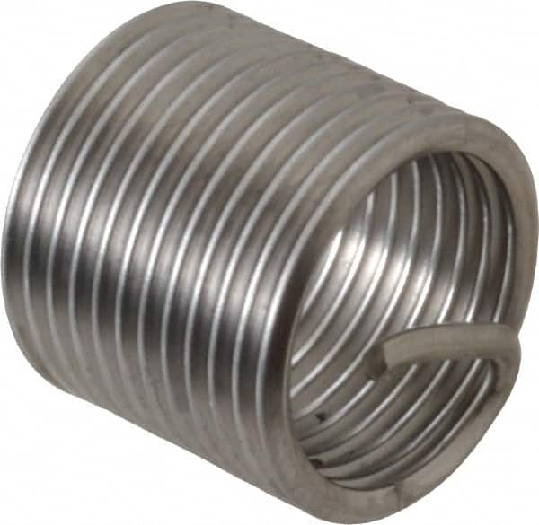 Recoil - M14x1.50 Metric Fine, 21mm OAL, Free Running Helical Insert - 21 Free Coils, Tanged, Stainless Steel, Bright Finish, 1-1/2D Insert Length - Exact Tooling
