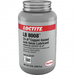 Loctite - 8 oz Can High Temperature Anti-Seize Lubricant - Copper/Graphite, -29 to 1,800°F, Copper Colored, Water Resistant - Exact Tooling