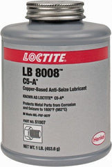 Loctite - 1 Lb Can High Temperature Anti-Seize Lubricant - Copper/Graphite, -29 to 1,800°F, Copper Colored, Water Resistant - Exact Tooling