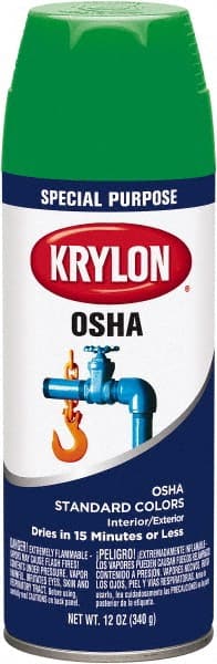 Krylon - OSHA Green, 12 oz Net Fill, Gloss, Enamel Spray Paint - Exact Tooling