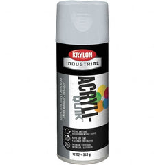 Krylon - Pewter Gray, 12 oz Net Fill, Gloss, Lacquer Spray Paint - 15 to 20 Sq Ft per Can, 16 oz Container, Use on Cabinets, Color Coding Steel & Lumber, Conduits, Drums, Ducts, Furniture, Motors, Pipelines, Tools - Exact Tooling