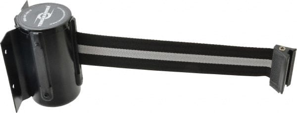 Tensator - 4-1/2" High x 90" Long Wall Mount Tensabarrier - Steel, Black Powdercoat Finish, Black, Use with Tensabarrier - Exact Tooling