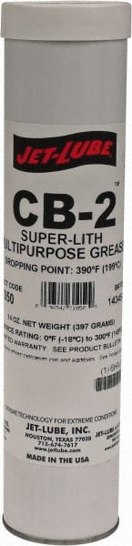 Jet-Lube - 14 oz Cartridge Lithium High Temperature Grease - Amber, High Temperature, 300°F Max Temp, NLGIG 2, - Exact Tooling