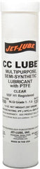Jet-Lube - 14 oz Cartridge Synthetic General Purpose Grease - Clear, Food Grade, 400°F Max Temp, NLGIG 1-1/2, - Exact Tooling