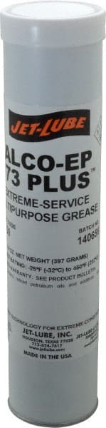 Jet-Lube - 14 oz Cartridge Aluminum Extreme Pressure Grease - Red, Extreme Pressure, 450°F Max Temp, NLGIG 2, - Exact Tooling