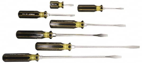 Stanley - 7 Piece Slotted Screwdriver Set - Bit Sizes: Philips 1/4 to 3/8" - Exact Tooling