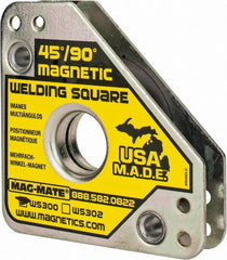 Mag-Mate - 3-3/4" Wide x 3/4" Deep x 3-3/4" High, Rare Earth Magnetic Welding & Fabrication Square - 60 Lb Average Pull Force - Exact Tooling