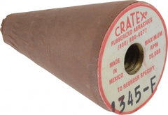 Cratex - 7/8" Max Diam x 1-1/4" Long, Taper, Rubberized Point - Fine Grade, Silicon Carbide, 1/4" Arbor Hole, Unmounted - Exact Tooling