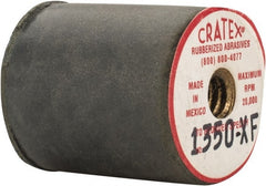 Cratex - 7/8" Max Diam x 1" Long, Cylinder, Rubberized Point - Very Fine Grade, Silicon Carbide, 1/4" Arbor Hole, Unmounted - Exact Tooling