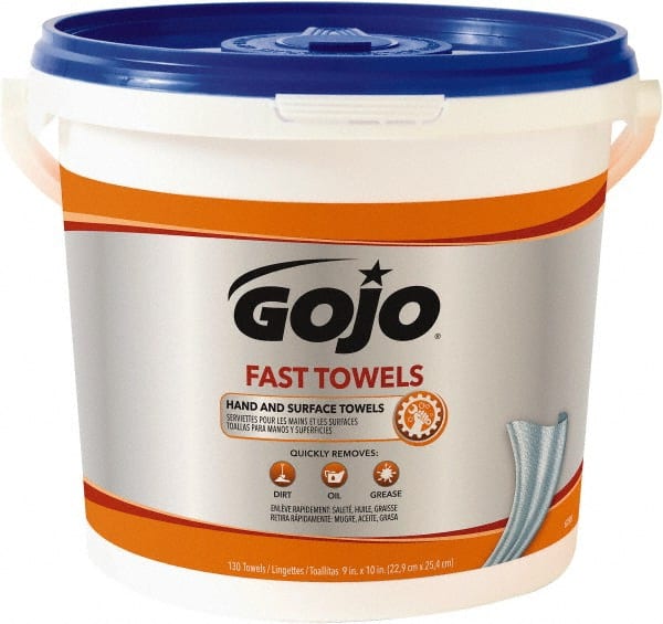 GOJO - Pre-Moistened Hand Cleaning Wipes - Center Pull, 12-1/4" x 10-1/2" Sheet Size, Blue - Exact Tooling