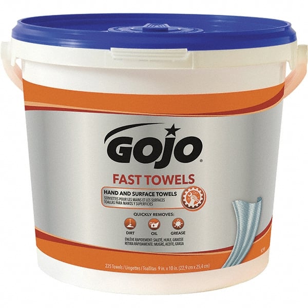 GOJO - Pre-Moistened Hand Cleaning Wipes - Center Pull, 11" x 7-3/4" Sheet Size, Blue - Exact Tooling
