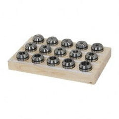 Kennametal - 15 Piece, 1/8" to 1" Capacity, ER Collet Set - Series ER40 - Exact Tooling