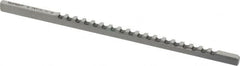 Dumont Minute Man - 3mm Keyway Width, Style A, Keyway Broach - High Speed Steel, Bright Finish, 1/8" Broach Body Width, 13/64" to 1-1/8" LOC, 5" OAL, 650 Lbs Pressure for Max LOC - Exact Tooling